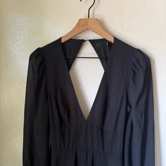 Lulus | Talk About Divine Black Long Sleeve Backless Maxi Dress - Picture 3 of 7